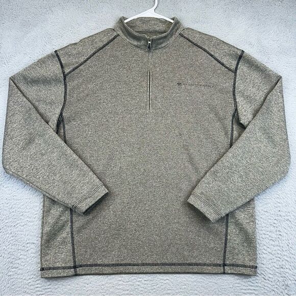 Boy Scouts America Sweater Mens Medium Gray Green 1/4 Zip Pullover‎ Outdoor BSA - Picture 1 of 12